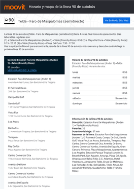 Horario Y Mapa De La Ruta 90 De Autobús
