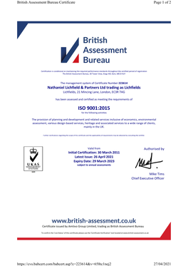 ISO 9001:2015 for the Following Activities