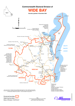 WIDE BAY QLD Boundary Gazetted 15 December 2009