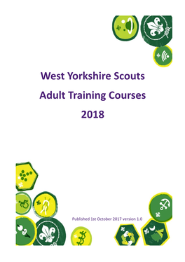 West Yorkshire Scouts Adult Training Courses 2018