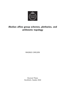 Abelian Affine Group Schemes, Plethories, and Arithmetic Topology