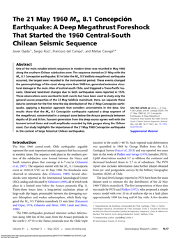 The 21 May 1960 Mw 8.1 Concepciєn Earthquake: a Deep Megathrust