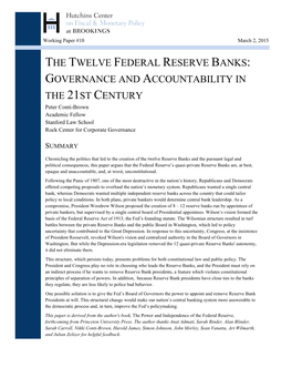 The Twelve Federal Reserve Banks