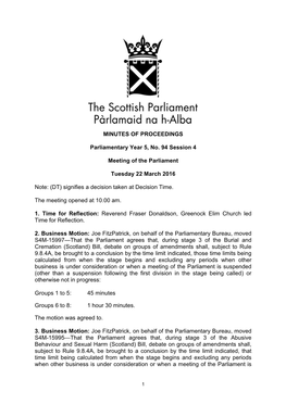 MINUTES of PROCEEDINGS Parliamentary