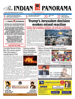 Trump's Jerusalem Decision Evokes Mixed Reaction
