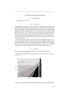 21 Stellar Evolution: the Core