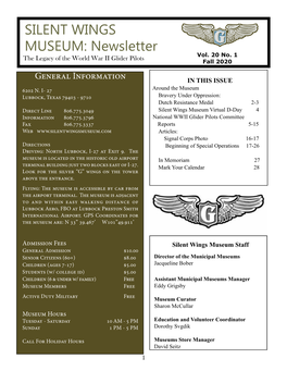 SILENT WINGS MUSEUM: Newsletter
