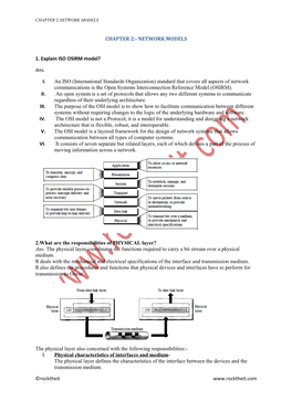 NETWORK MODELS 1. Explain ISO OSIRM Model?