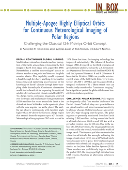 Multiple-Apogee Highly Elliptical Orbits for Continuous Meteorological Imaging of Polar Regions Challenging the Classical 12-H Molniya Orbit Concept