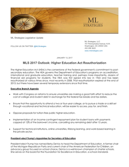 Higher Education Act Reauthorization