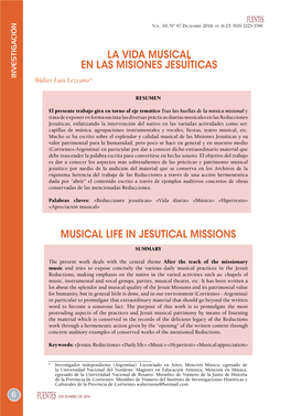 Musical Life in Jesutical Missions La