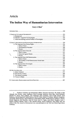 The Indian Way of Humanitarian Intervention