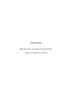 Finite Fields