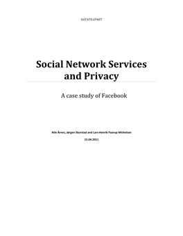 ”Social Network Services and Privacy” (Pdf)