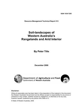 Soil-Landscapes of Western Australia's Rangelands and Arid Interior