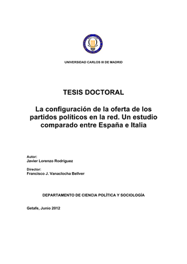 TESIS DOCTORAL La Configuración De La Oferta De Los