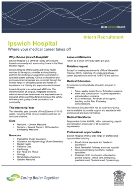 Ipswich Hospital Where Your Medical Career Takes Off