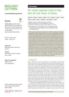 The Earliest Equatorial Record of Frogs from the Late Triassic of Arizona