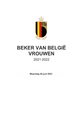 Beker Van België Vrouwen 2021-2022