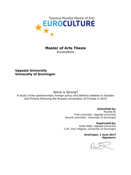 Master of Arts Thesis Euroculture