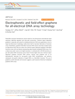 Electrophoretic and Field-Effect Graphene for All-Electrical DNA