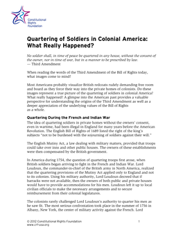 Quartering of Soldiers in Colonial America: What Really Happened?