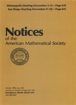 Notices of the American Mathematical Society