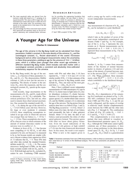 A Younger Age for the Universe Straints (Table 1 and Fig