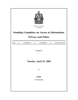 Standing Committee on Access to Information, Privacy and Ethics