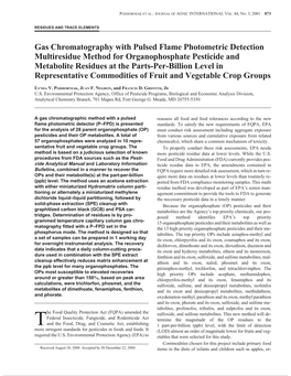 Gas Chromatography with Pulsed Flame Photometric Detection