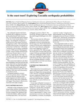 Exploring Cascadia Earthquake Probabilities