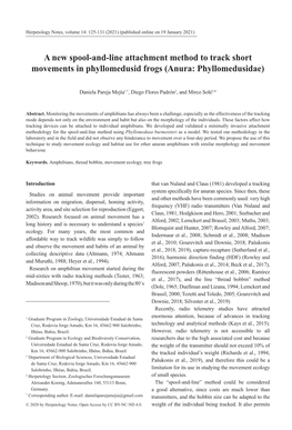 A New Spool-And-Line Attachment Method to Track Short Movements in Phyllomedusid Frogs (Anura: Phyllomedusidae)