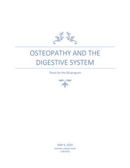 Osteopathy and the Digestive System