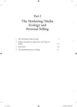 The Marketing/Media Ecology and Personal Selling