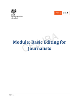 Module: Basic Editing for Journalists