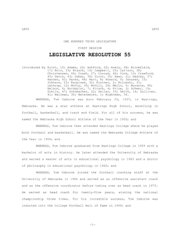 Legislative Resolution 55