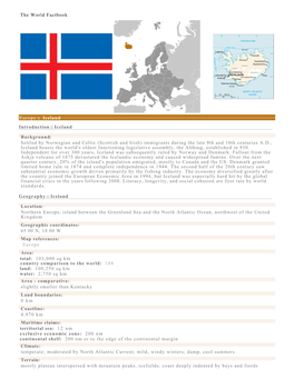 The World Factbook Europe :: Iceland Introduction