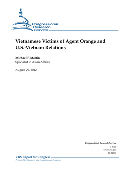 Vietnamese Victims of Agent Orange and U.S.-Vietnam Relations