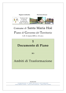 Comune Di Santa Maria Hoè 1 Documento Di Piano Ambiti Di
