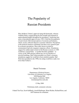 Putin's Popularity