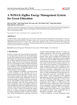 A Wimax-Zigbee Energy Management System for Green Education