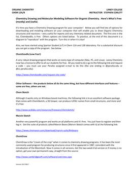 Chemistry Drawing and Molecular Modeling Software for Organic Chemistry. Here's What's Free (Mostly) and Useful
