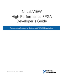 NI Labview High-Performance FPGA Developer's Guide