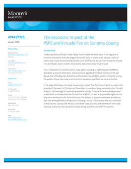 The Economic Impact of the PSPS and Kincade Fire on Sonoma County