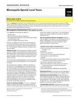 Local Sales Taxes Minnesota Department of Revenue Fact Sheet