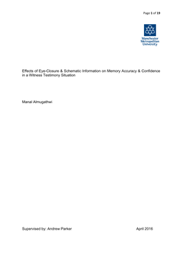 Effects of Eye-Closure & Schematic Information on Memory Accuracy