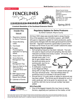 Fencelines Spring 2015 Letterhead