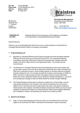 Bramford to Twinstead – BDC Response to Non Statutory