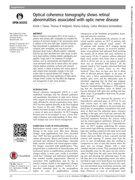 Optical Coherence Tomography Shows Retinal Abnormalities Associated