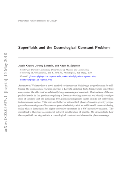 Superfluids and the Cosmological Constant Problem